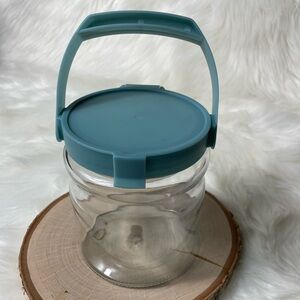 Storage Glass Jar Plastic Lid Carrying Handle